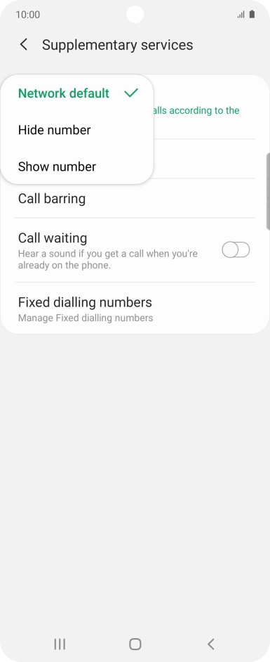 Press Show number to turn on caller identification.