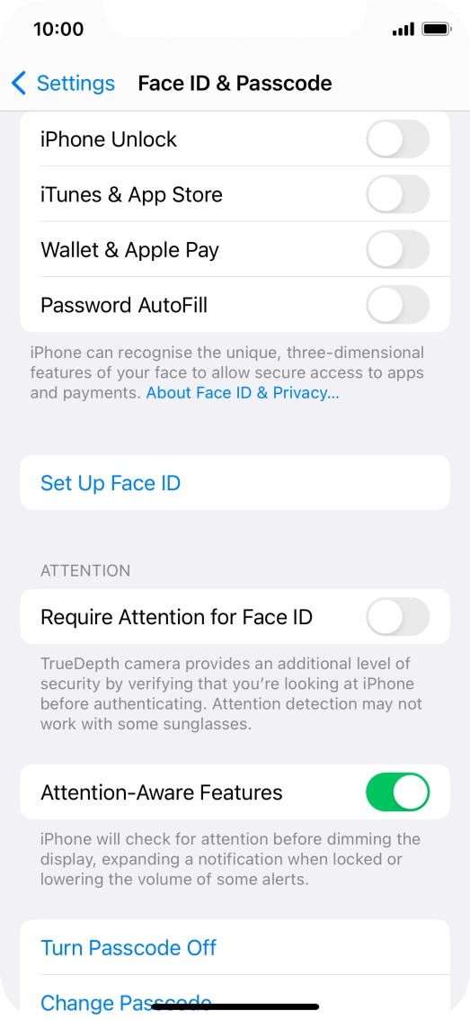Press Turn Passcode Off and key in the phone lock code.