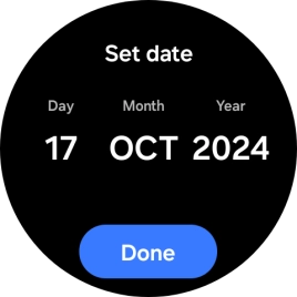 Slide your finger up or down on the screen to set the required date.