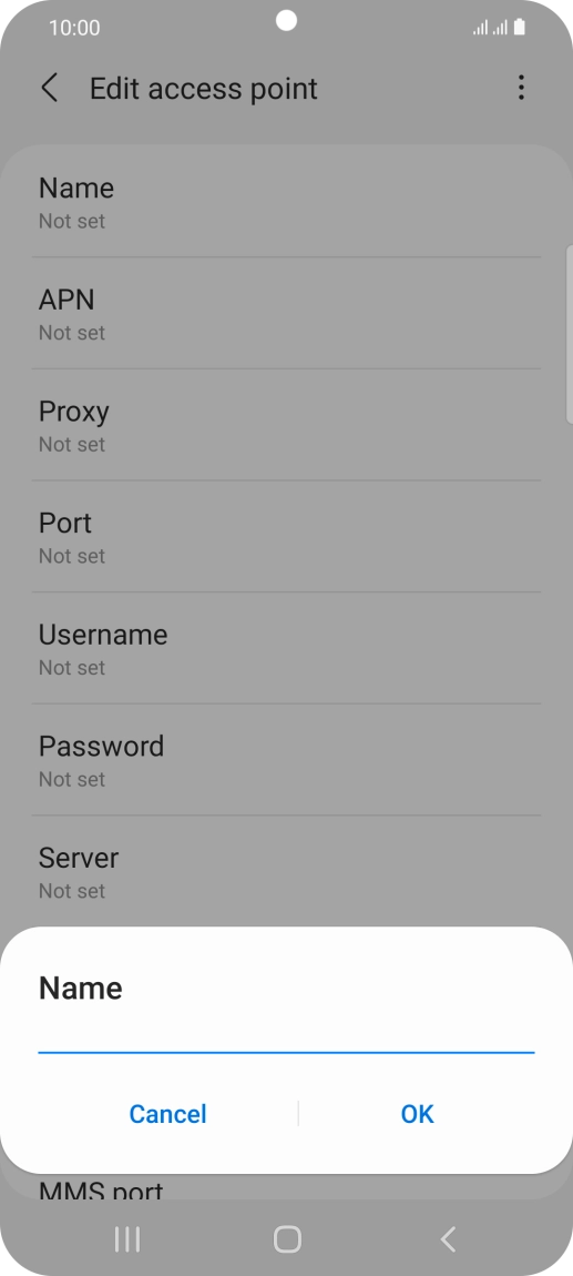 Key in EE Internet and press OK.