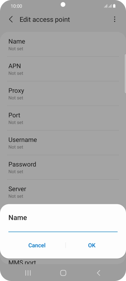 Key in EE Internet and press OK.