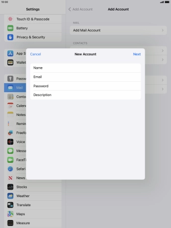 Press Description and key in the required name.