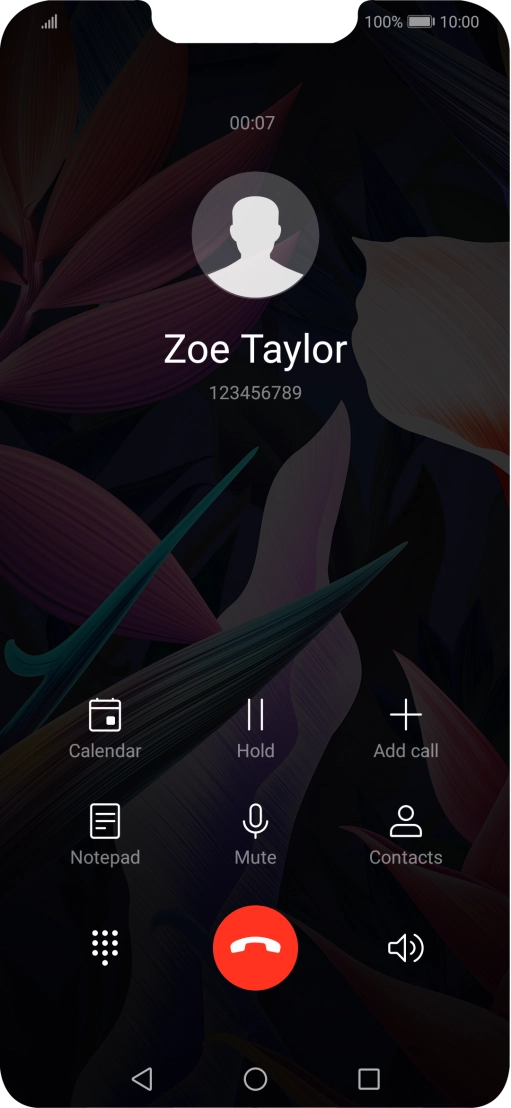 Press the end call icon.