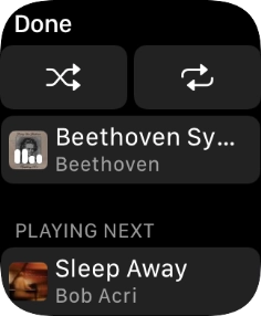 Press the shuffle icon to turn the function on or off.