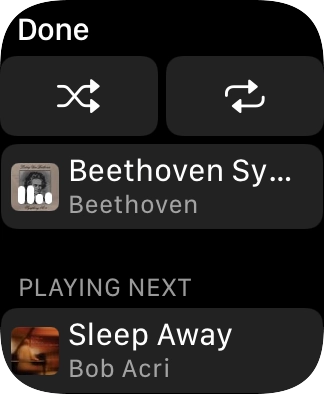 Press the shuffle icon to turn the function on or off.