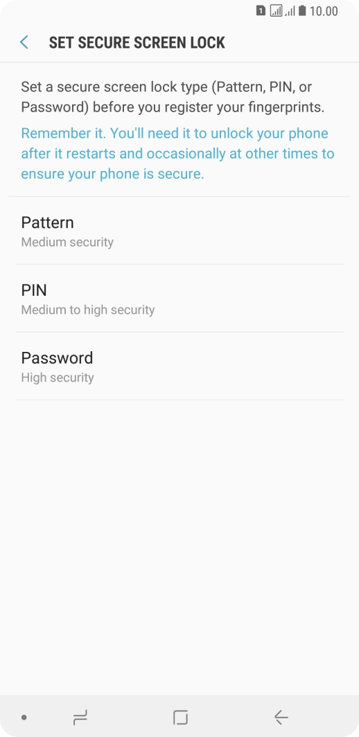 Press the required phone lock code and follow the instructions on the screen to create an additional phone lock code.