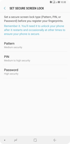 Press the required phone lock code and follow the instructions on the screen to create an additional phone lock code.