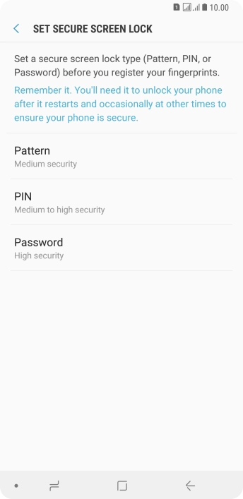 Press the required phone lock code and follow the instructions on the screen to create an additional phone lock code.