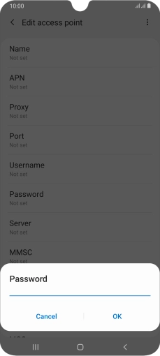 Key in secure and press OK.