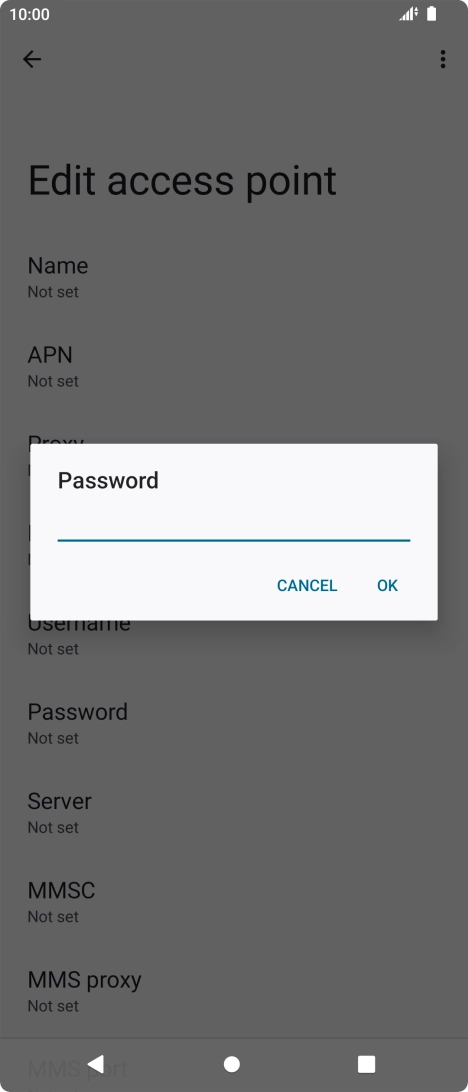 Key in secure and press OK.