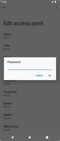 Key in secure and press OK.
