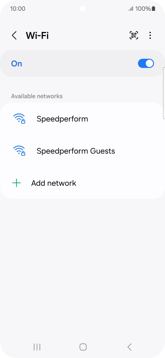 Press the required Wi-Fi network.