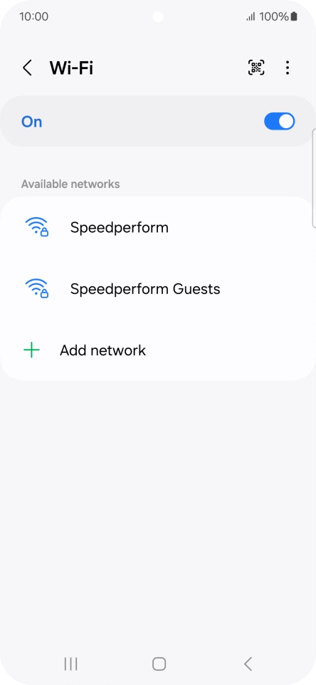 Press the required Wi-Fi network.