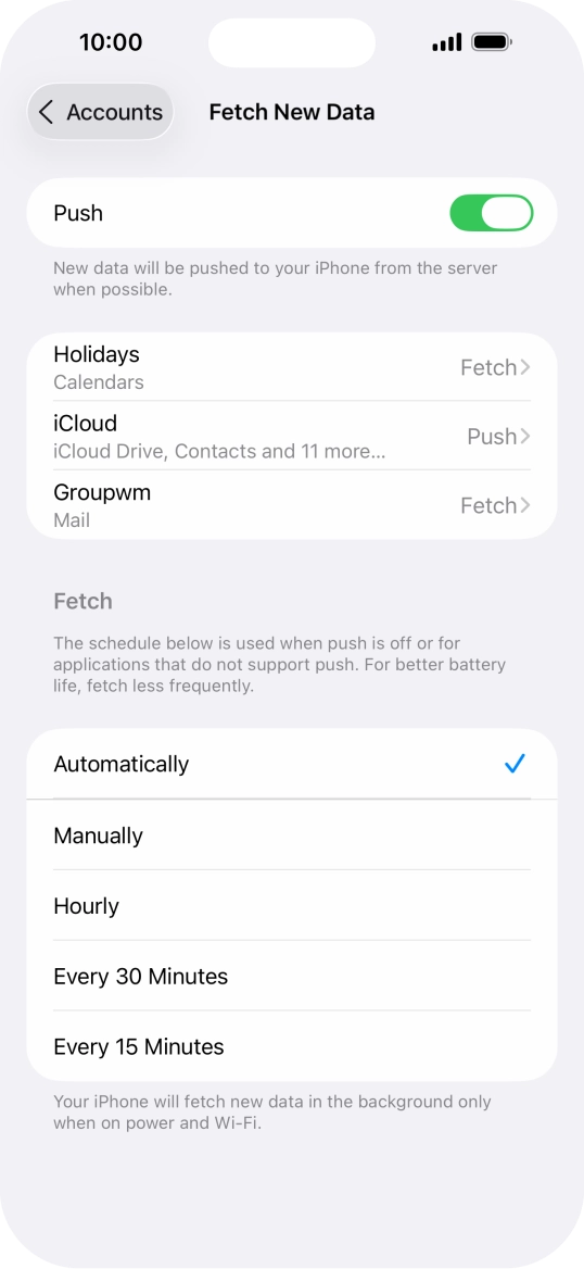 Press the indicator next to 