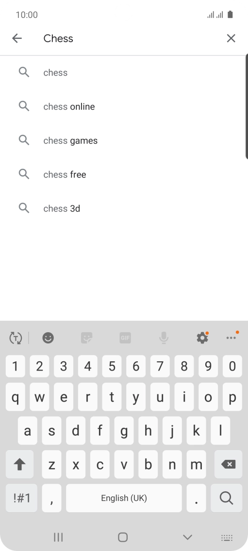 Key in the name or subject of the required app and press the search icon.