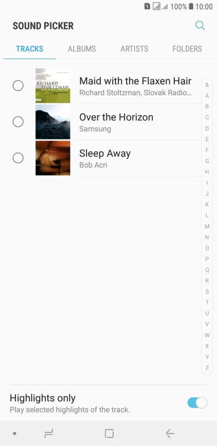 Press the required ring tones to hear them.