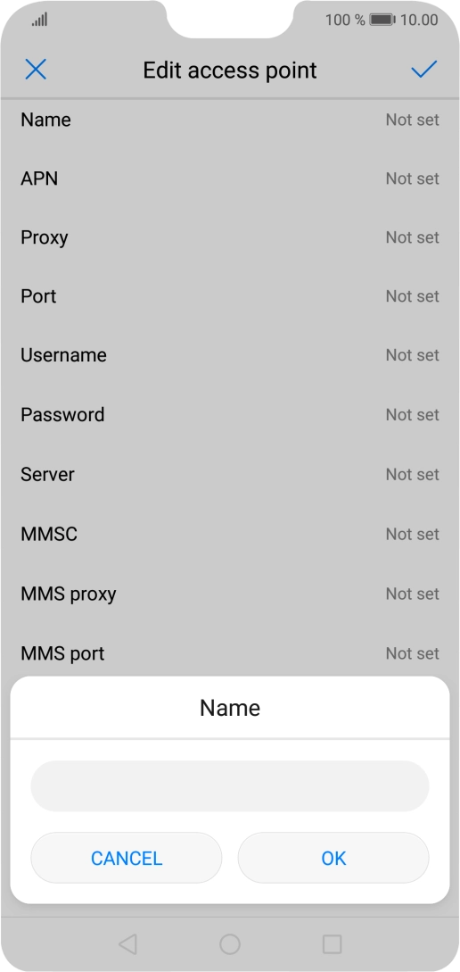 Key in EE Internet and press OK.