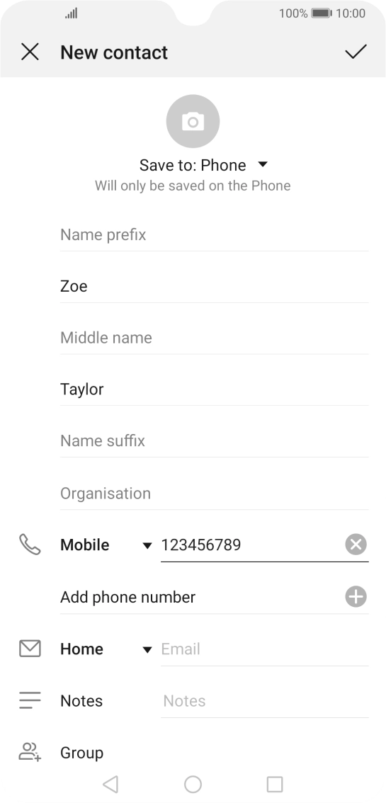 Press the confirm icon.