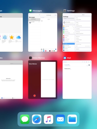 Slide upwards on the required application to end it.