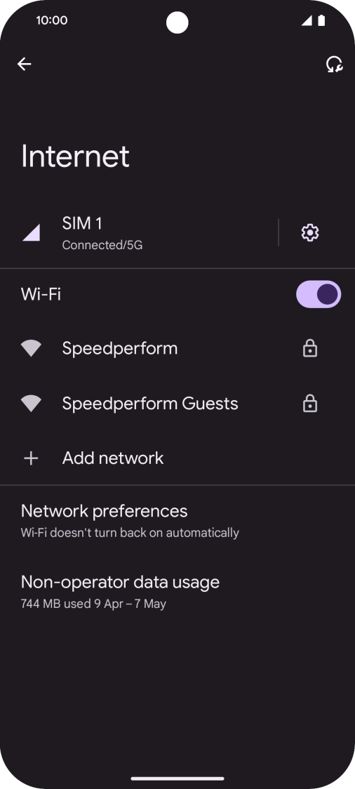 Press the required Wi-Fi network.