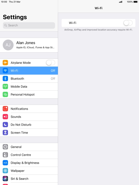 Press the indicator next to 