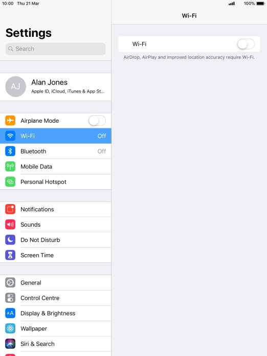 Press the indicator next to 