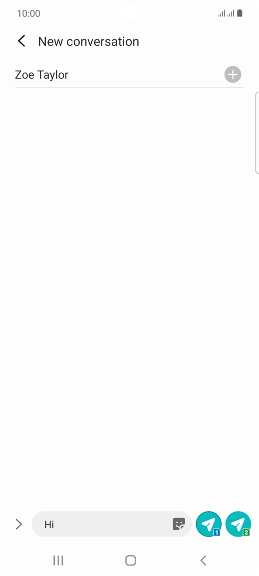 Press the send icon next to the required SIM when you've written your text message.