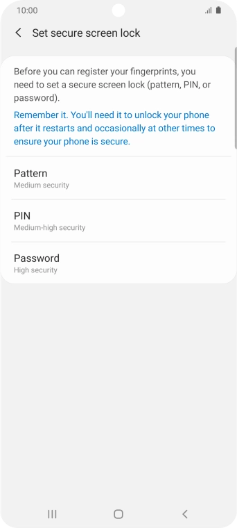 Press the required phone lock code and follow the instructions on the screen to create an additional phone lock code.
