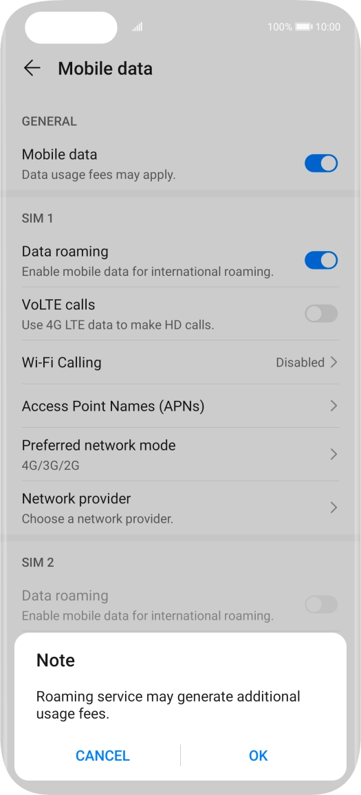 If you turn on the function, press OK.