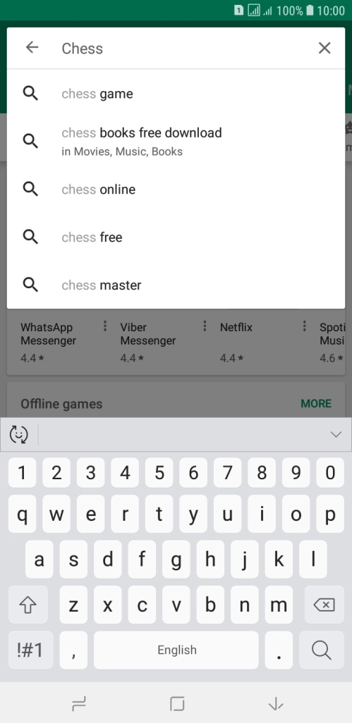 Key in the name or subject of the required app and press the search icon.
