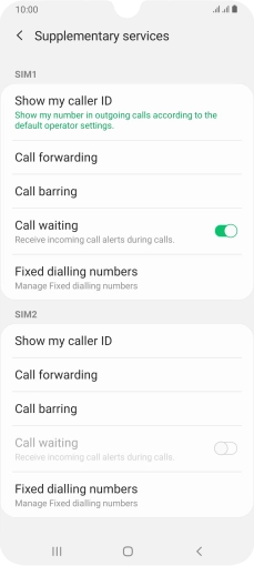 Press Call forwarding.