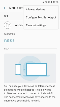 Press Configure Mobile hotspot.