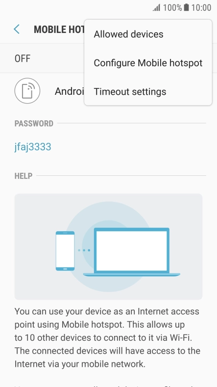 Press Configure Mobile hotspot.