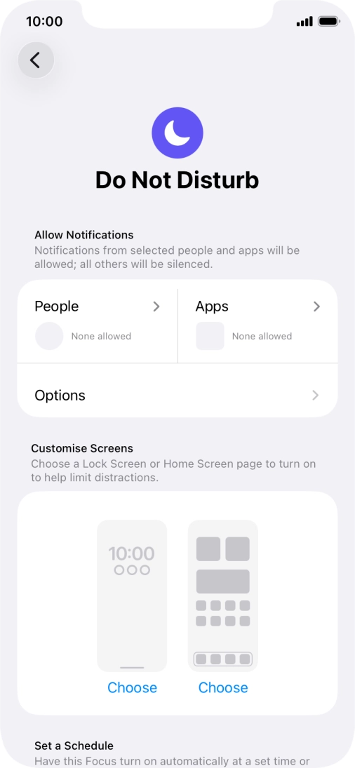 Press People and follow the instructions on the screen to select which contacts you would like to receive calls and notifications from when Do Not Disturb is turned on.