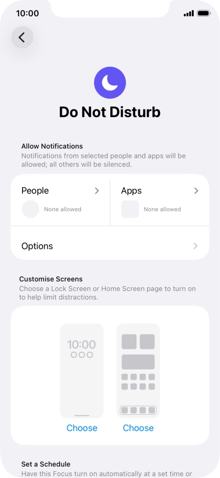 Press People and follow the instructions on the screen to select which contacts you would like to receive calls and notifications from when Do Not Disturb is turned on.