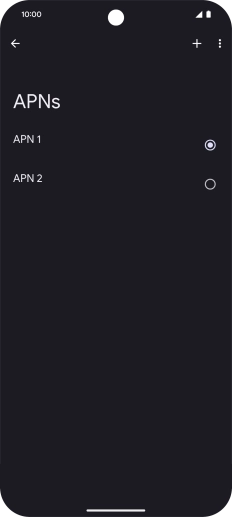 Press the field next to the data connection to activate it.