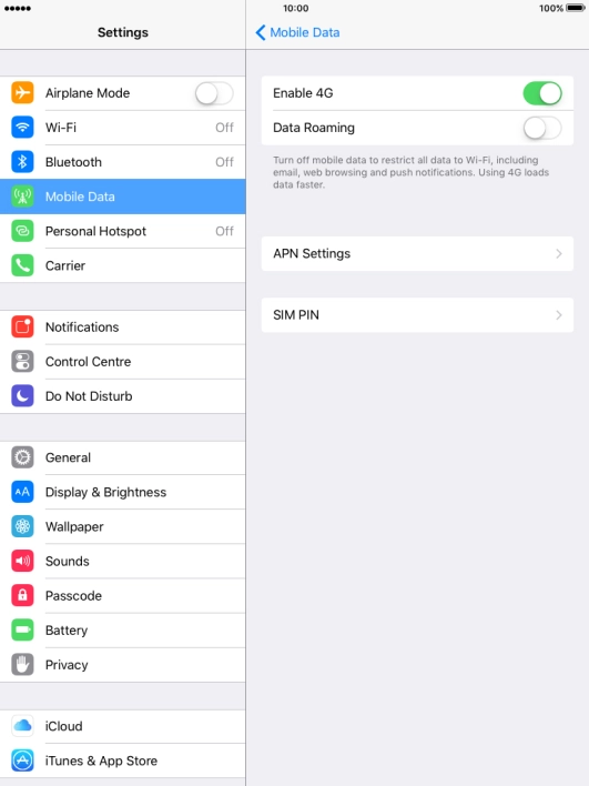 Press the indicator next to 