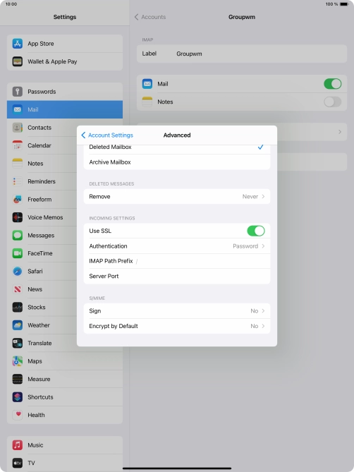 Press Authentication.