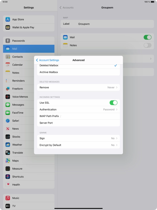 Press Authentication.
