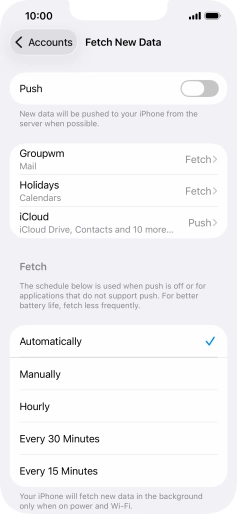 If you turn off the function, press the required setting.