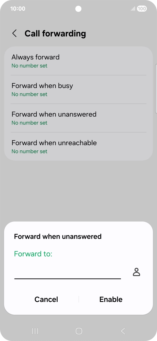 Key in +447953222222 and press Enable.