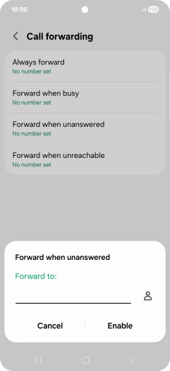 Key in +447953222222 and press Enable.