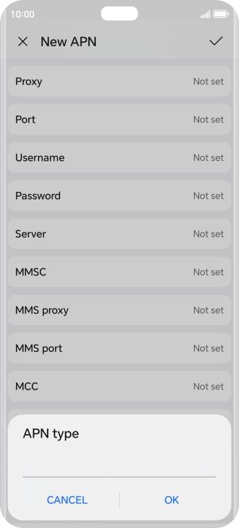 Key in default and press OK.