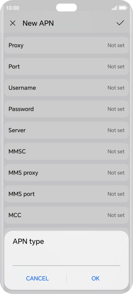 Key in default and press OK.