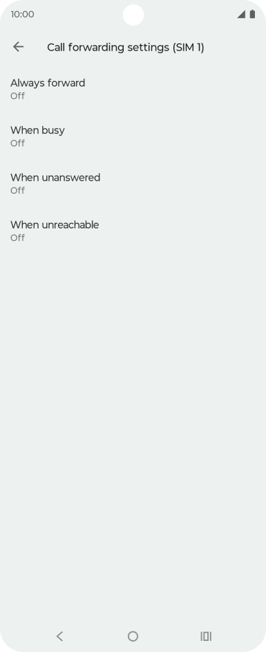 Press the required divert type.