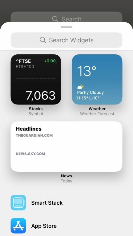 Press the required widget.
