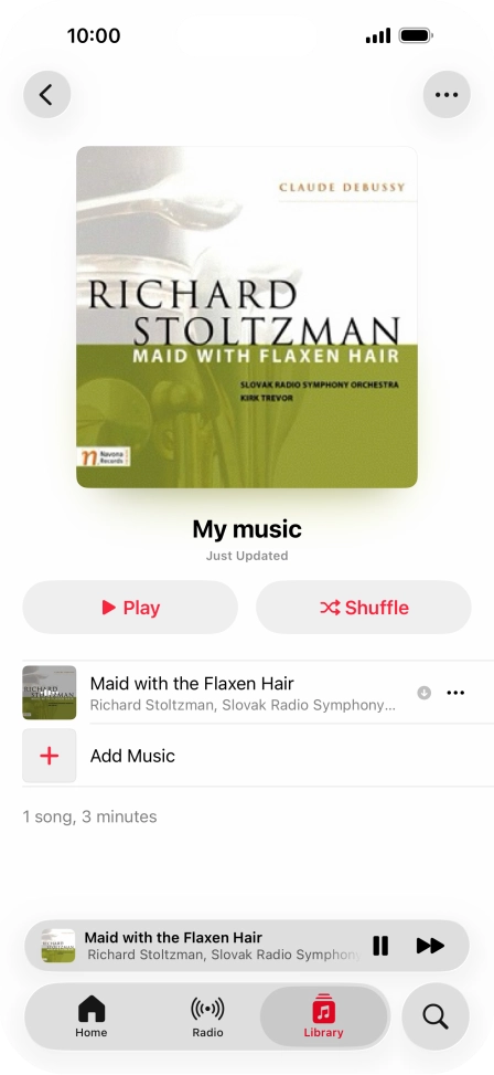 Press the song title.