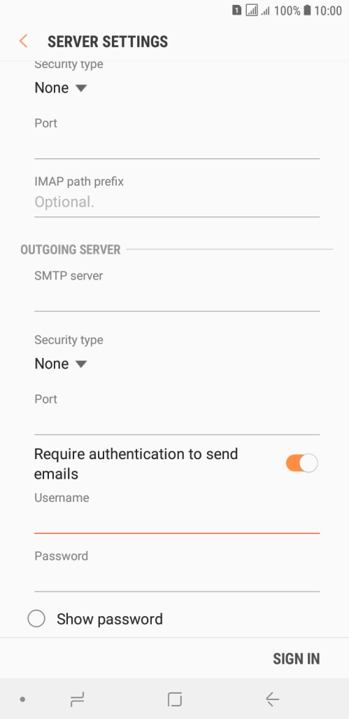 Press the field below 