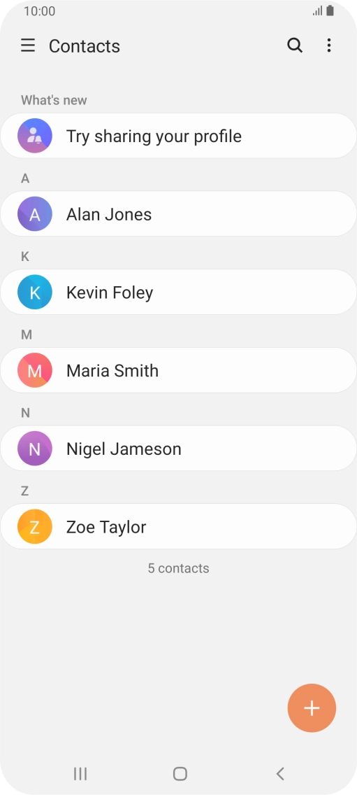 Press the new contact icon.