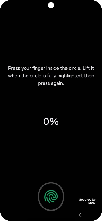 Follow the instructions on the screen to create the phone lock code using your fingerprint.